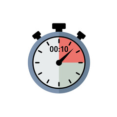 Stopwatch Illustration Depicting Ten Seconds Elapsed Time Measurement Tool