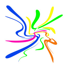 Obraz premium Abstract Colorful Line Shapes on White Background | Minimal Vector Art Design