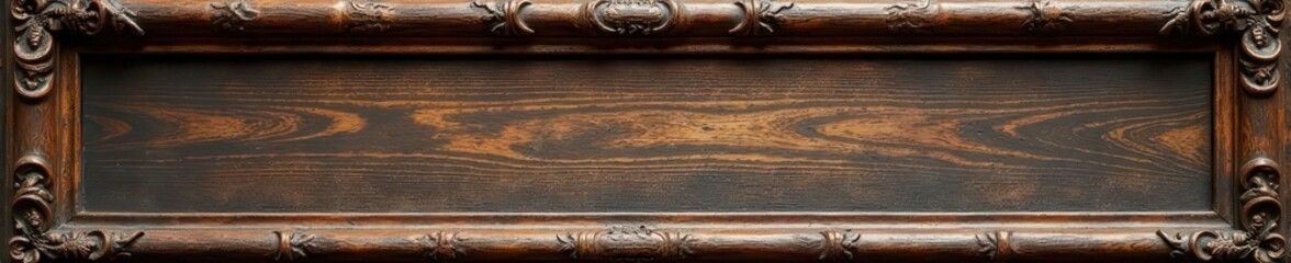 Antique, ornate carved wood frame, aged patina, narrow frame, aged, display