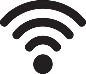 WiFi signal silhouette vector, ideal for technology, connectivity, and network design projects.