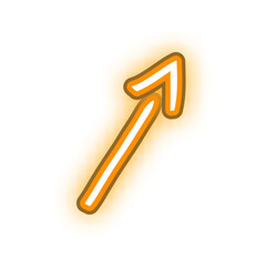 Orange Neon Upward Arrow Graphic Design.