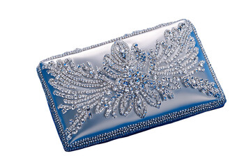 beautiful lailic clutch with silver stone work