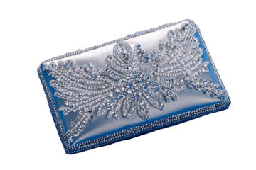 beautiful lailic clutch with silver stone work