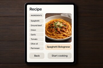 Recipe App With Spaghetti Bolognese Ingredient List