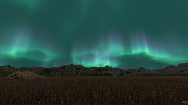 northern lights aurora night landscape nature