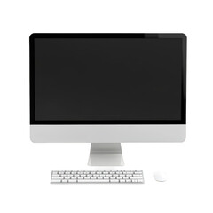 Fototapeta premium Computer monitor is turned off and sitting on transparent background