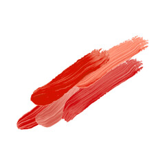 Diagonal brush strokes in various shades of red and pink, resembling makeup swatches on a clean white background.