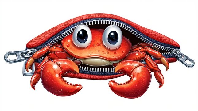 Zippers with eyes and mouth a cartoon-style vector generative ai