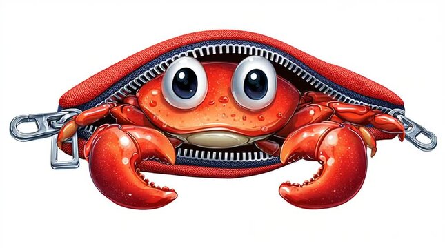 Zippers with eyes and mouth a cartoon-style vector generative ai