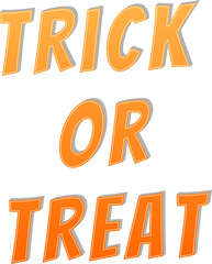 Trick Or Treat — Orange 3D Halloween typography isolated on transparent background