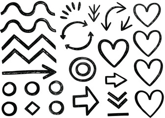 vector set of heart icons