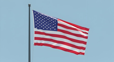 Obraz premium American flag waving proudly in the breeze a symbol of freedom and patriotism for the United States of America