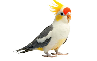 Fototapeta premium Full body of cockatiel on white background,png