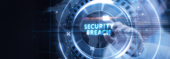 Security breach. Cyber security virus attack and breach.