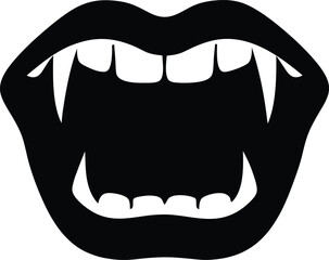 Vampire Fangs Icon Silhouette