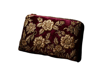 beautiful mahroon clutch with floral embroiderey design