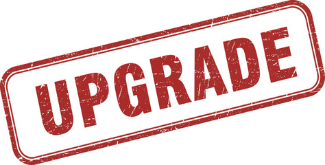 Red upgrade stamp on white background for business or technology concepts