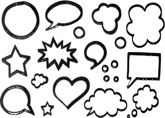set of comic speech bubbles
