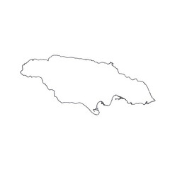 Obraz premium Outline map of jamaica isolated on white background