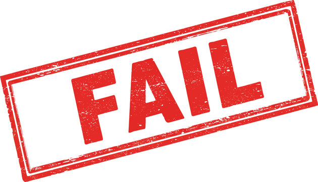 A red fail stamp on a transparent background with a distressed texture