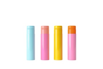 Colorful Lip Balm Tubes on a transparent background