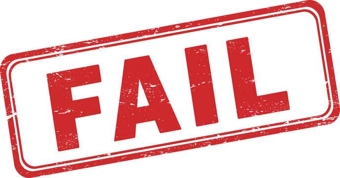A red fail stamp on a transparent background with a distressed texture