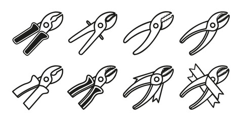 Collection of Pliers and Cutting Tools Icons