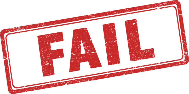 A red fail stamp on a transparent background with a distressed texture