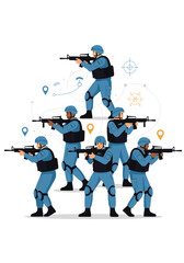 Special forces operators training military tactics combat readiness simulation