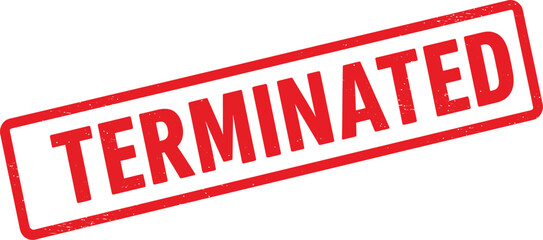 A red terminated stamp on a transparent background indicating cancellation or end of service
