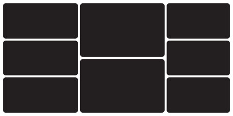 Template photo collage 8 pictures empty style for moodboard, album vector