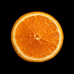 Fresh Orange Slice on Black Background