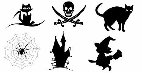 Halloween set, spooky icon set editable