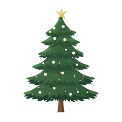 Fototapeta premium Christmas tree with a star on top