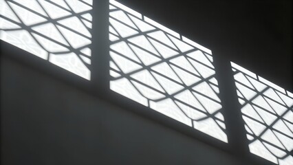 Geometric Steel Grille With Sunlight Building Interior