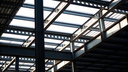 Modern Steel Framework Construction Site Interior