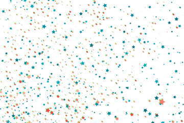 Colorful stars confetti pattern isolated on transparent background