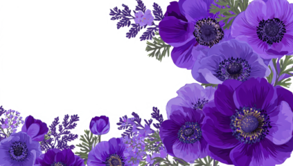 Vivid Purple floral: An artistic floral arrangement blooms in hues of purple, lavender, and other complementing tones, creating a visually stunning display of nature's artistry. 