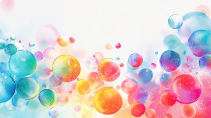 Bright and colorful bubbles blend in a whimsical pattern, showcasing shades of blue, pink, orange, and yellow. This lively design can enhance various creative projects or digital artwork.