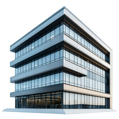Fototapeta premium Tall building with three stories and a glass facade