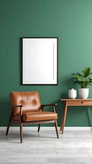 Modern living room interior mockup