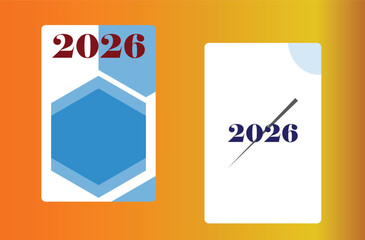 Set of 2026 Happy New Year logo text design. 2026 number design template, Calender Mockup, Vector illustration