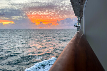 Sunset from a luxury cruise liner