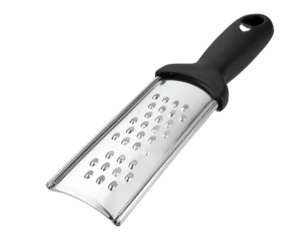  “Flat Stainless Grater with Handle for Cheese and Vegetables, isolated on transparent background”