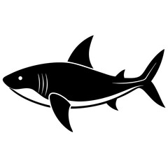 Obraz premium Black silhouette of a dusky shark in a clean vector icon style