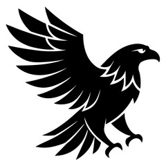 Fototapeta premium Majestic eagle silhouette in black vector style