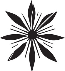 Black Minimalist Flower Silhouettes Icons