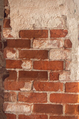 Obraz premium ancient ruined red brickwork from the 18th century