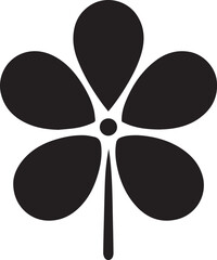 Black Minimalist Flower Silhouettes Icons