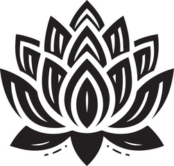 Black Minimalist Flower Silhouettes Icons